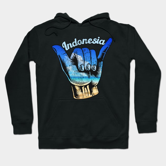 Indonesia shaka hand. Indonesia surfing . Perfect present for mother dad friend him or her Hoodie by SerenityByAlex